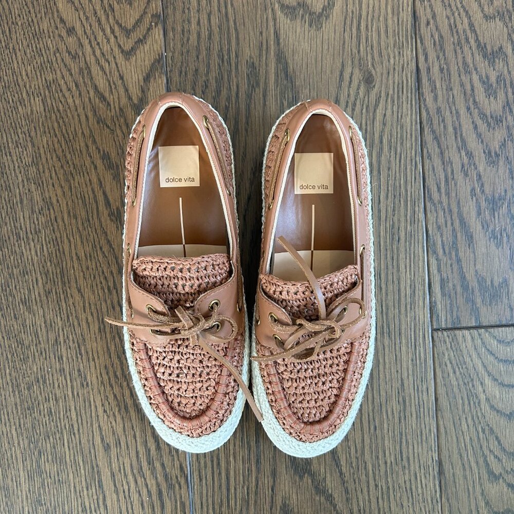 Dolce Vita Raffia Platform Boat Shoes - Brand New - Picture 4 of 8
